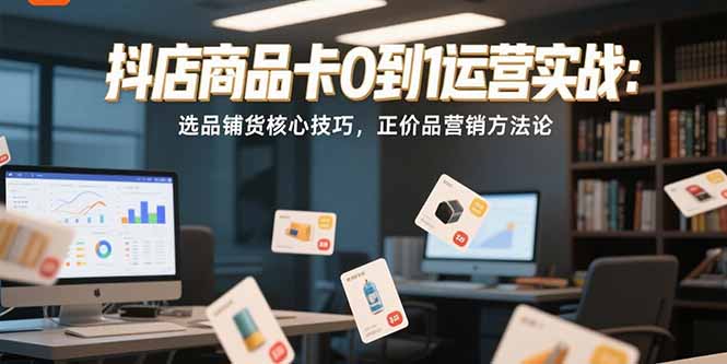 抖店商品卡0到1运营实战：选品铺货核心技巧，正价品营销方法论-知芽创业社
