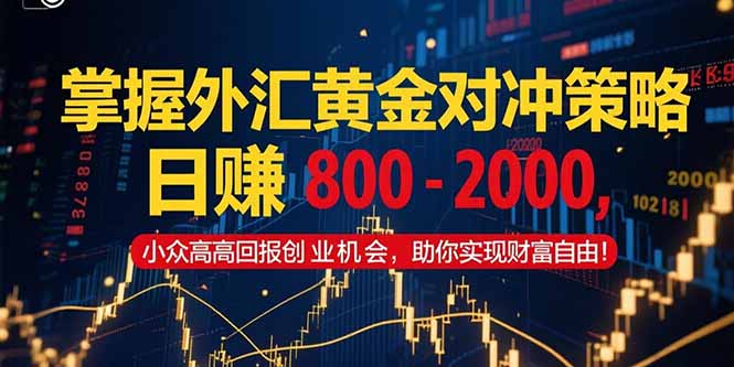 掌握外汇黄金对冲策略，日赚 800 – 2000，小众高回报创业机会，助你实…-知芽创业社
