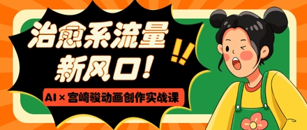 治愈系流量新风口，AI+宫崎骏动画创作实战课，从0到1打造爆款视频-知芽创业社