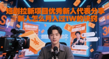 短剧拉新项目优秀新人代表分享新人怎么月入过1W的诀窍-知芽创业社