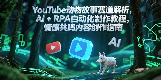 YouTube动物故事赛道解析，AI+RPA自动化制作教程，情感共鸣内容创作指南-知芽创业社
