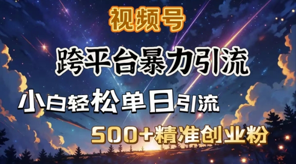 跨平台暴力引流，私域完美闭环，日引500+精准创业粉-知芽创业社