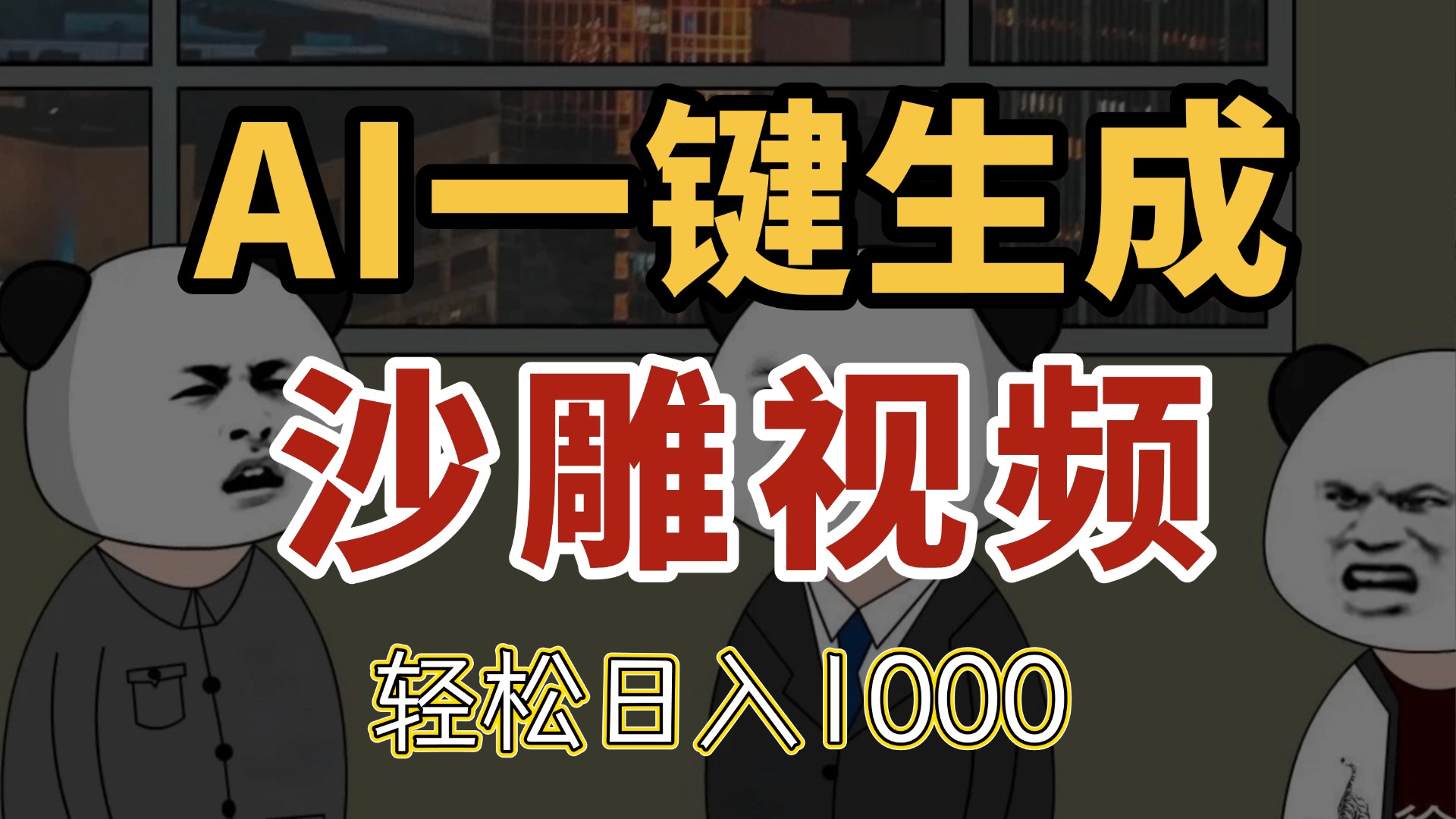 AI一键生成沙雕视频，一条视频千万播放，轻松日入1000-知芽创业社