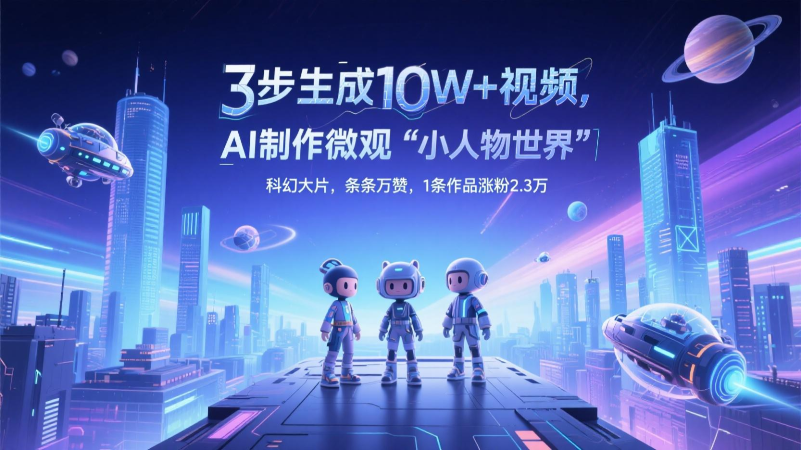 三步生成10W+视频，AI制作微观“小人物世界”科幻大片，条条万赞，1条作品涨粉2.3万-知芽创业社