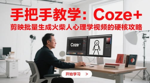 手把手教学：Coze + 剪映批量生成火柴人心理学视频的硬核攻略-小艾项目网