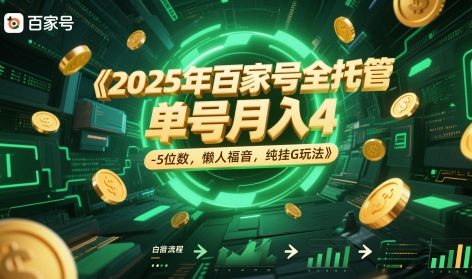 2025年百家号全托管，单号月入4-5位数，懒人福音，纯挂G玩法【揭秘】-知芽创业社