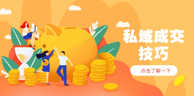 私域成交技巧，帮你从入门到精通，破解四大痛点，快速变现，轻松收钱-知芽创业社