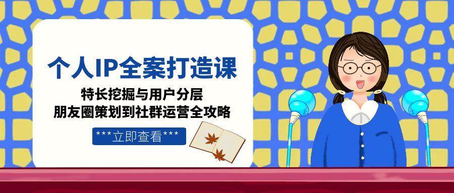 个人IP全案打造课，特长挖掘与用户分层，朋友圈策划到社群运营全攻略-知芽创业社