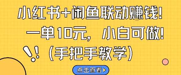 小红书+闲鱼联动挣钱，一单10元，小白可做-知芽创业社