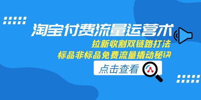 淘宝付费流量运营术，拉新收割双链路打法，标品非标品免费流量撬动秘诀-知芽创业社