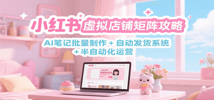小红书虚拟店铺矩阵攻略：AI笔记批量制作 + 自动发货系统 + 半自动化运营-知芽创业社