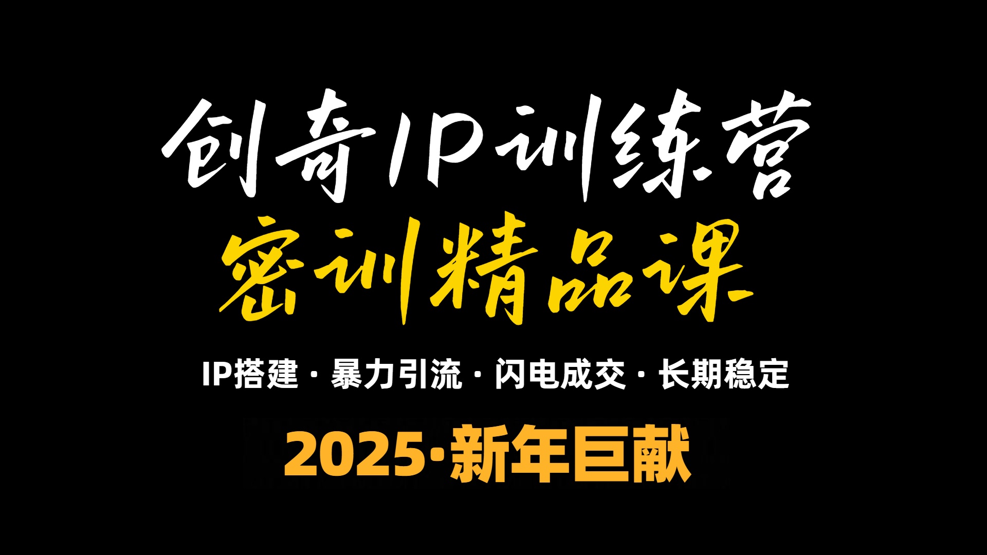 2025年“知识付费IP训练营”小白避坑年赚百万，暴力引流，闪电成交-知芽创业社