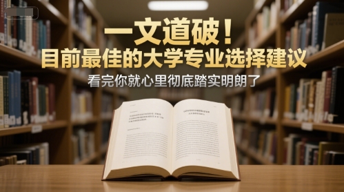 付费文章：一文道破！目前最佳的大学专业选择建议，看完你就心里彻底踏实明朗了-知芽创业社