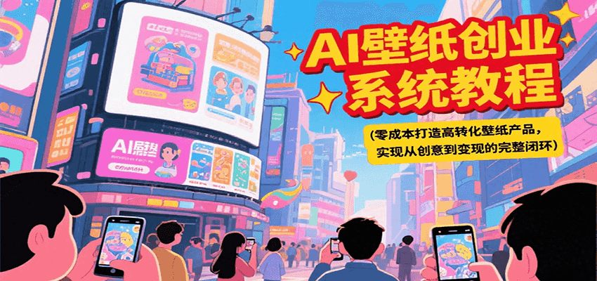 AI壁纸创业系统教程，零成本打造高转化壁纸产品，实现从创意到变现的完整闭环-知芽创业社