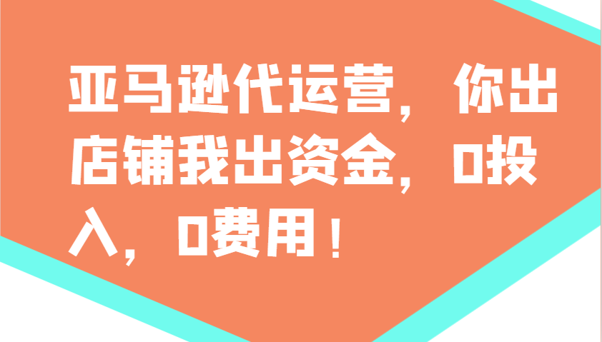 亚马逊代运营，你出店铺我出资金，0投入，0费用，无责任每天300分红，赢亏我承担-小艾项目网