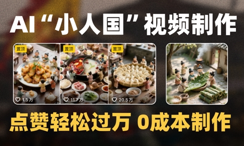 爆款1000W+播放微缩景观迷你小人国AI视频0成本制作全流程教学-知芽创业社