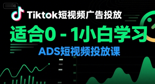 Tiktok短视频广告投放，适合0-1小白学习ADS短视频投放课-知芽创业社