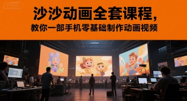 沙沙动画全套课程，教你一部手机零基础制作动画视频-知芽创业社