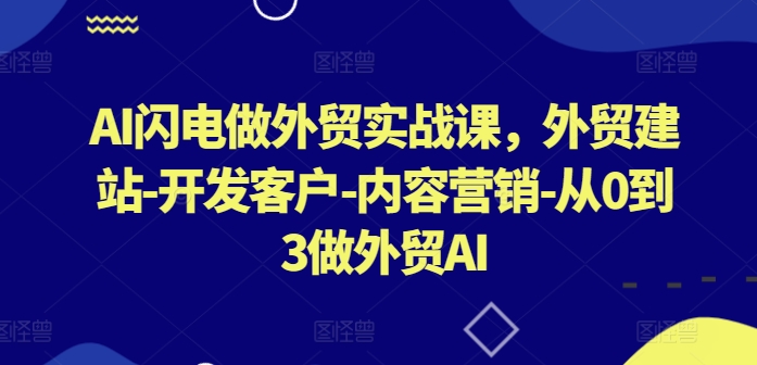 AI闪电做外贸实战课，​外贸建站-开发客户-内容营销-从0到3做外贸AI(更新)-小艾项目网