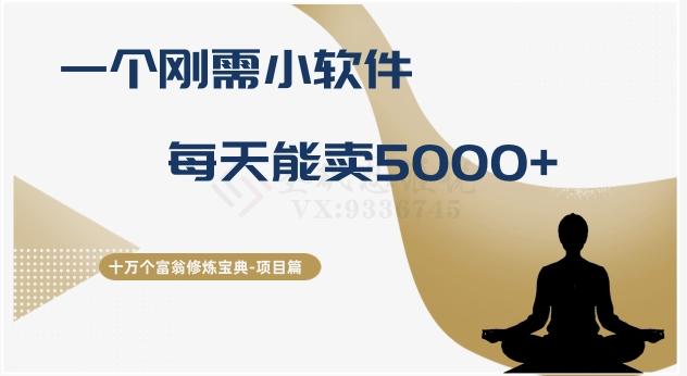 十万个富翁修炼宝典之17.一个刚需小软件，每天能卖5000+-知芽创业社