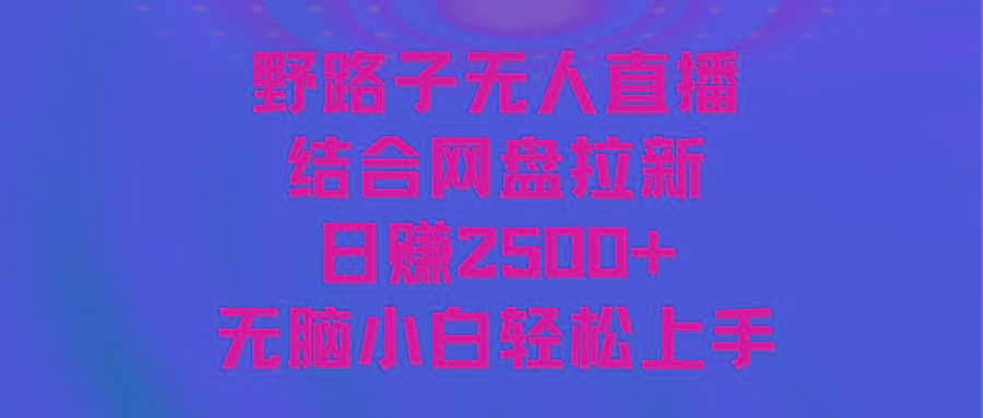 无人直播野路子结合网盘拉新，日赚2500+多平台变现，小白无脑轻松上手操作-知芽创业社