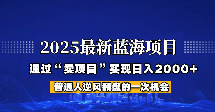 2025年蓝海项目，如何通过“网创项目”日入2000+-知芽创业社
