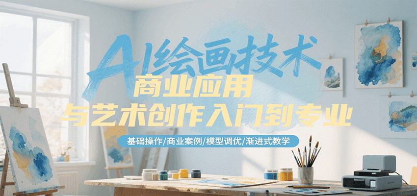 AI绘画技术商业应用与艺术创作入门到专业，基础操作/商业案例/模型调优/渐进式教学-知芽创业社