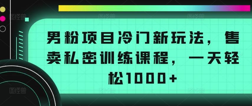 男粉项目冷门新玩法，售卖私密训练课程，一天轻松1000+【揭秘】-知芽创业社