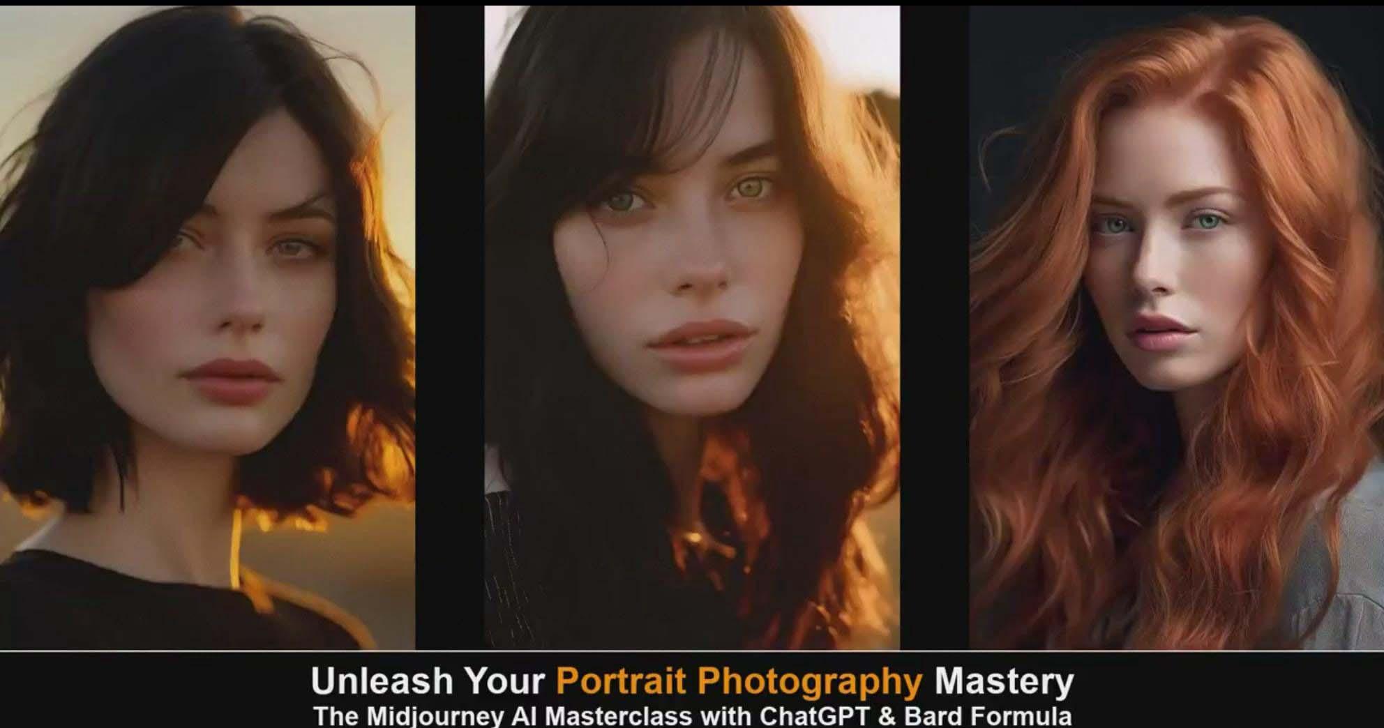 图片[3]-(9312期)Midjourney v5 ChatGPT 和 Bard AI人工智能人像摄影大师班-15节-中英字幕-知芽创业社