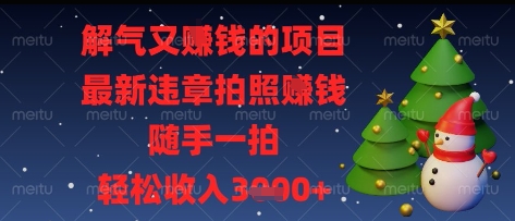 解气又挣钱的项目，最新违章拍照挣钱，随手一拍，轻松收入多张【揭秘】-知芽创业社