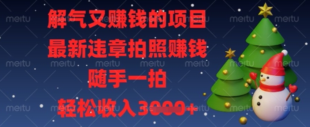 解气又挣钱的项目，最新违章拍照挣钱，随手一拍，轻松收入数张【揭秘】-知芽创业社