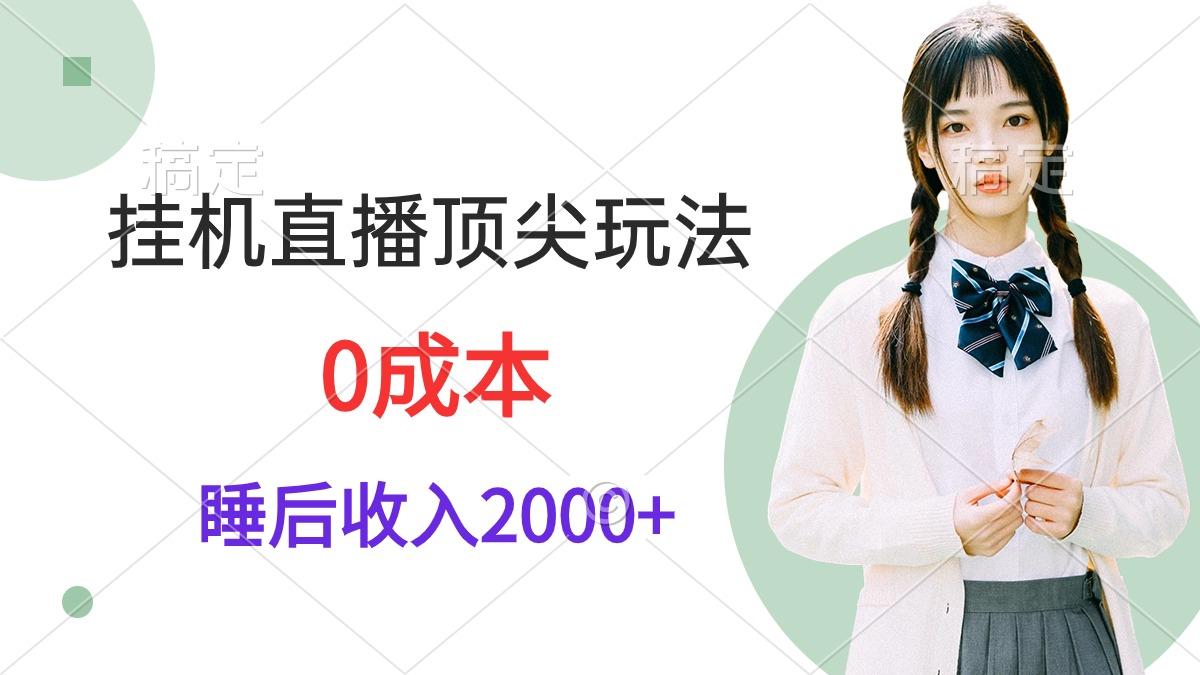 (9715期)挂机直播顶尖玩法，睡后日收入2000+、0成本，视频教学-知芽创业社