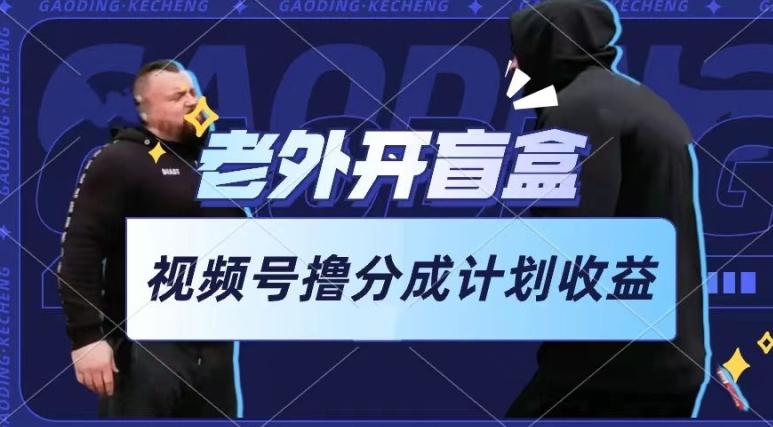 老外开盲盒视频，撸视频号分成计划收益，每天只需一小时，新手小白轻松上手【揭秘】-知芽创业社