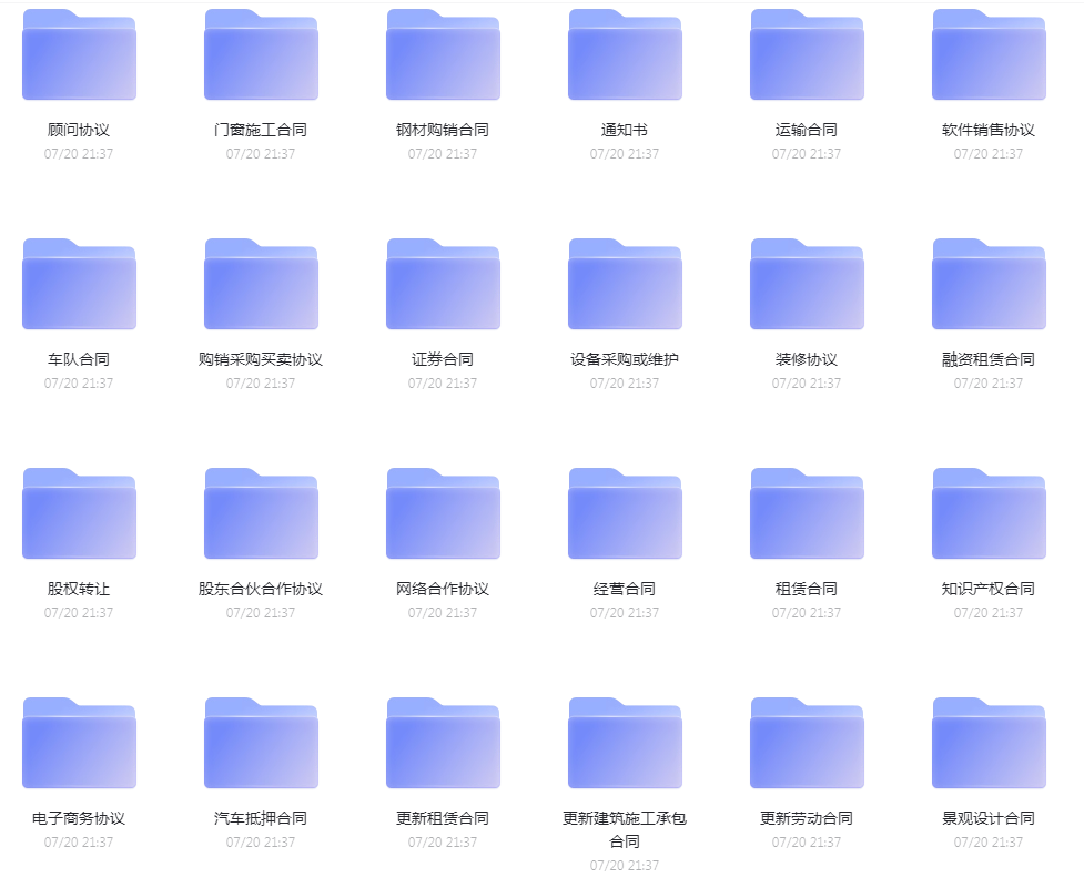 各类合同模版合集-知芽创业社