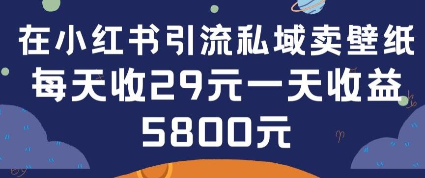 在小红书引流私域卖壁纸每张29元单日最高卖出200张(0-1搭建教程)【揭秘】-知芽创业社