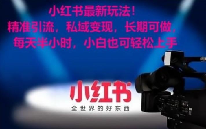 小红书最新玩法！精准引流，私域变现，长期可做，每天半小时，小白也可轻松上手-知芽创业社