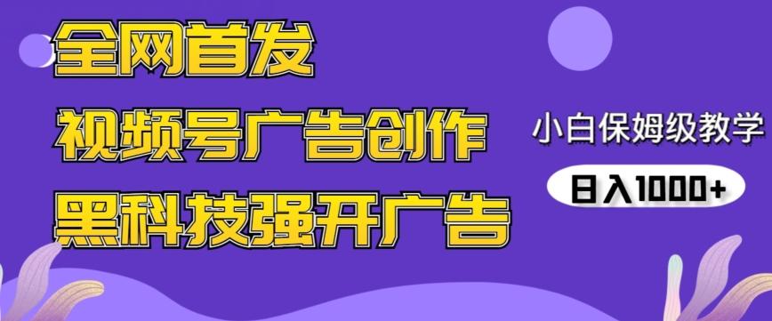 全网首发蝴蝶号广告创作，用AI做视频，黑科技强开广告，小白跟着做，日入1000+【揭秘】-知芽创业社