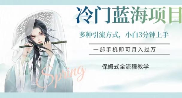 冷门蓝海项目，操作简单，小白3分钟上手，多种引流方式，保姆式全流程教学【揭秘】-知芽创业社