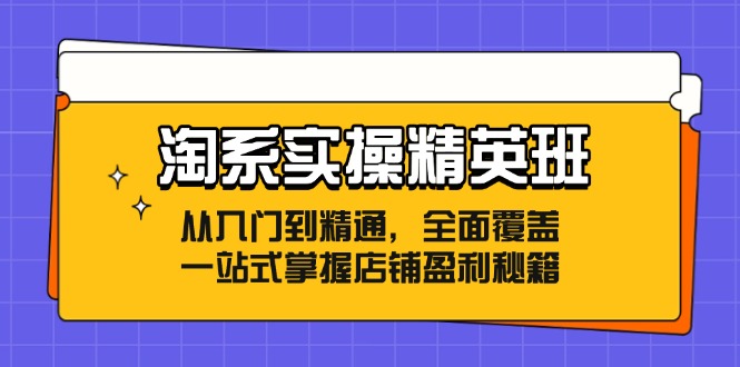 淘系实操精英班：从入门到精通，全面覆盖，一站式掌握店铺盈利秘籍-知芽创业社