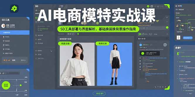 AI电商模特实战课，SD工具部署与界面解析，基础换装换背景操作指南-知芽创业社