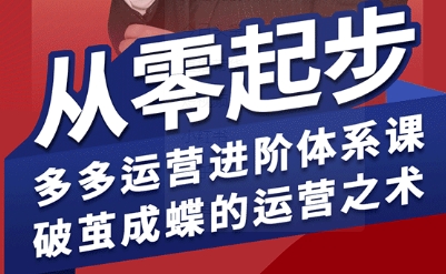 拼多多运营进阶系统课，从零起步，多多运营进阶体系课，破茧成蝶的运营之术-知芽创业社