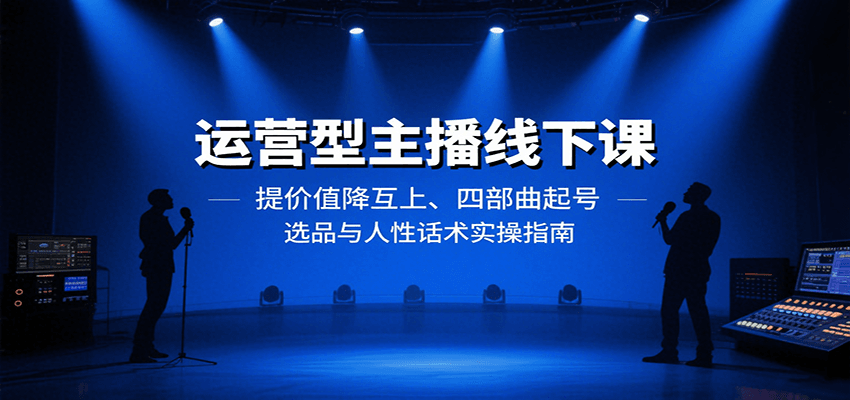 运营型主播线下课：提价值降互上、四部曲起号、选品与人性话术实操指南-知芽创业社
