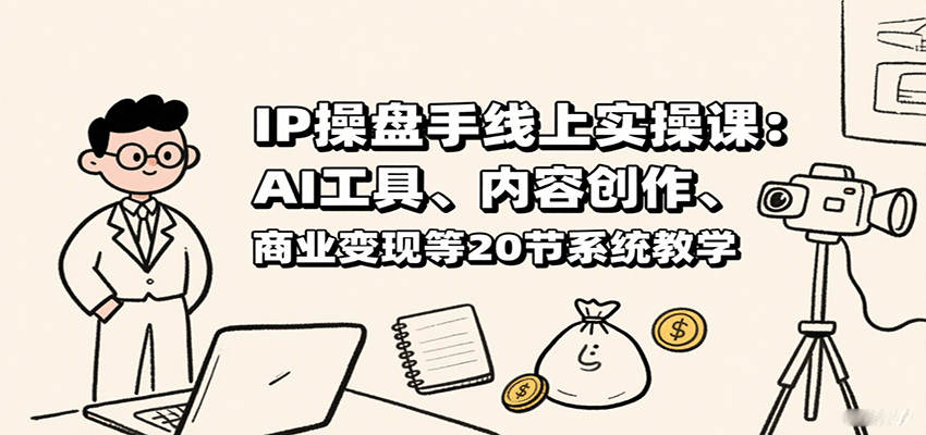 IP操盘手线上实操课：AI工具、内容创作、商业变现等20节系统教学-知芽创业社