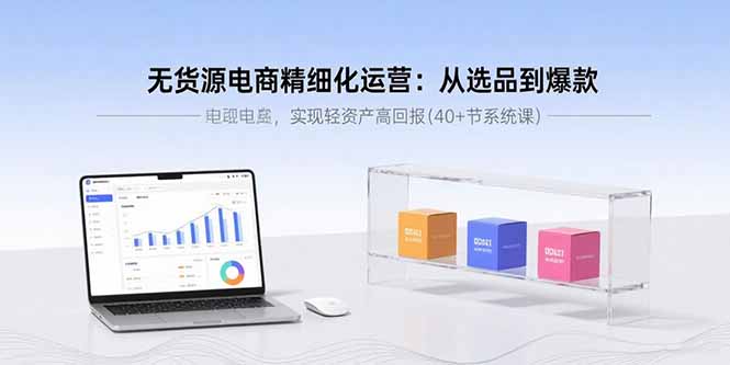 无货源电商精细化运营：从选品到爆款，实现轻资产高回报(40+节系统课-知芽创业社
