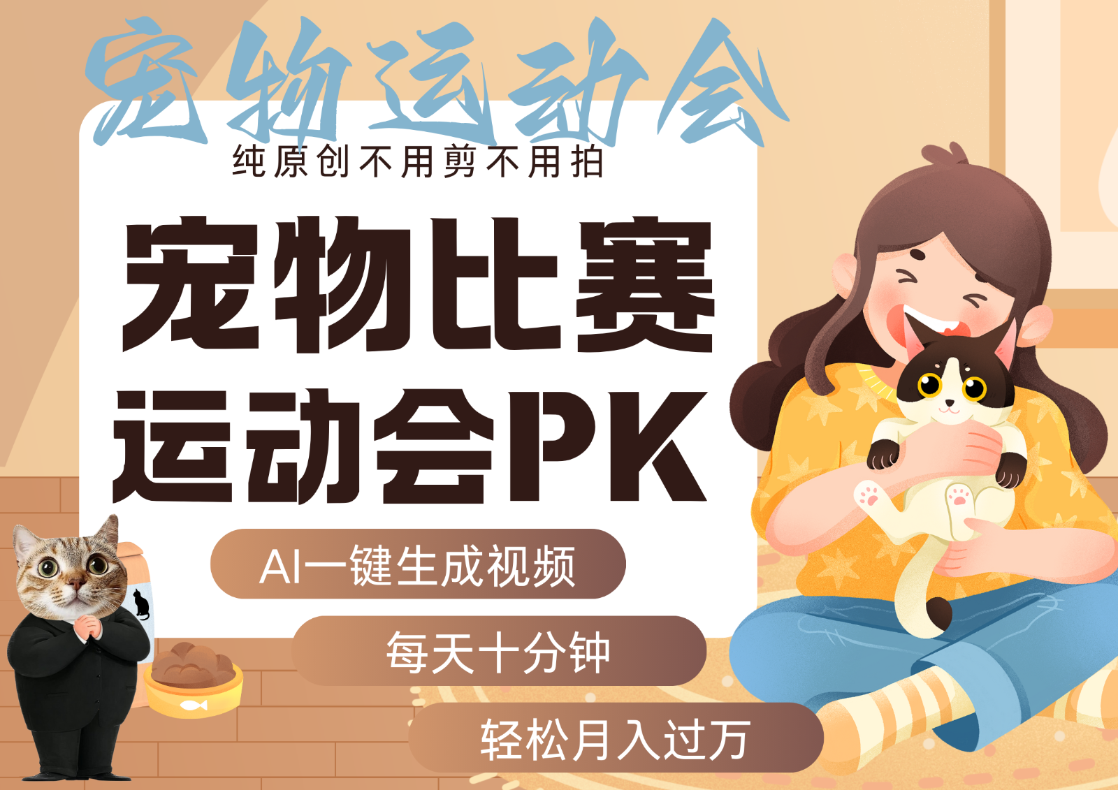 AI萌宠运动员跳水 射击 篮球 足球比赛 每天十分钟 附详细提示词文案库 代替做…-知芽创业社