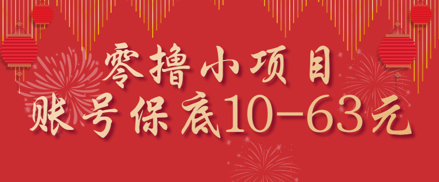 零撸小项目，一个账号保底10-63元，适合新手小白操作，能多账号领低保-小艾项目网