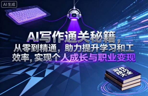 AI写作通关秘籍，从零到精通，助力提升学习和工作效率，实现个人成长与职业变现-知芽创业社