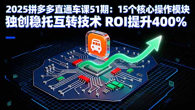 2025拼多多直通车课51期：15个核心操作模块 独创稳托互转技术 ROI提升400%-知芽创业社