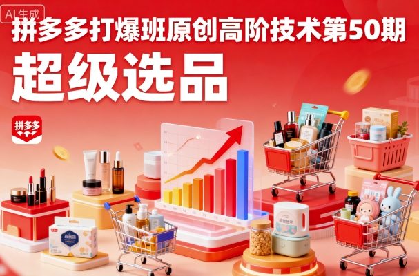 拼多多打爆班原创高阶技术第50期，超级选品-知芽创业社