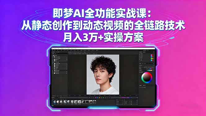 即梦AI全功能实战课：从静态创作到动态视频的全链路技术 月入3万+实操方案-小艾项目网